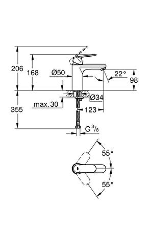 Grohe Eurosmart Cosmopolitan 23327000 Tek Kumandalı Lavabo Bataryası-M