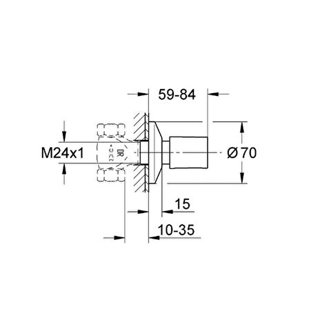 Grohe BauCosmopolitan Ankastre Stop Valf Krom 19917000