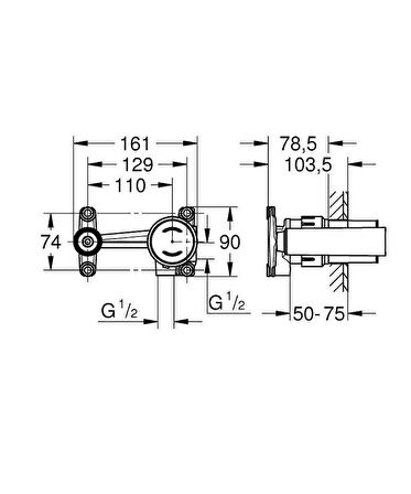 Grohe Eurodisc Joy Tek Kumandalı Lavabo Bataryaları İçin İç Gövde - 23429000