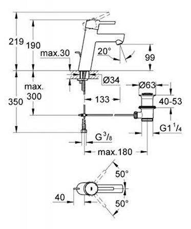 Grohe Concetto Single Tek Kumandalı Lavabo Bataryası - 23450001