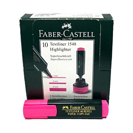 Faber Castell Textliner Highlighter Pembe  Fosforlu Kalem 10'lu