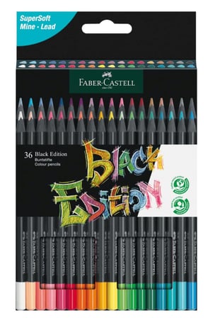 Faber Castell Black Edition 36 Renk Kuru Boya ve 12 Renk Skin Tones İkisi Birarada Set