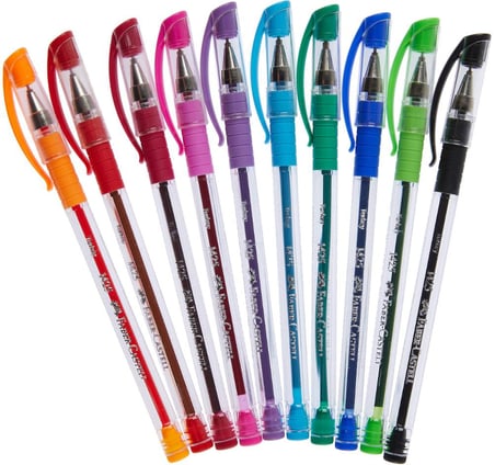 Faber Castell 46 Pastel Fosforlu Kalem Seti (8 Renk) ve 1425 Renkli Tükenmez Kalem 10'lu İkisi Birarada Set