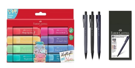 Faber Castell Ofis ve Okul Seti 8'li Pastel Fosforlu Kalem ve 3 Adet Econ 0.7 Kalem