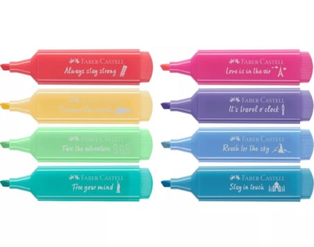 Faber Castell Ofis ve Okul Seti 8'li Pastel Fosforlu Kalem ve 3 Adet Econ 0.7 Kalem