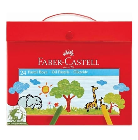 Faber-Castell Premium Boya Seti - 24'lü Black Edition Kuru Boya + 24'lü Plastik Çantalı Pastel Boya