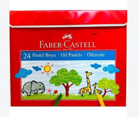 Faber Castell İkili Paket 24 Renk Plastik Çantalı Pastel Boya ve 20 Renk Grip Keçeli Kalem 