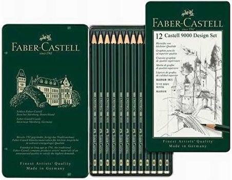 Faber Castell 9000 5H-5B Dereceli Kalem Seti 12'li