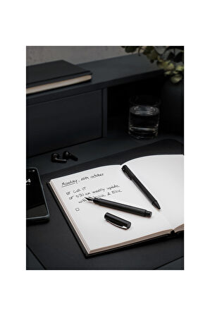 Ambition All Black Tükenmez Kalem, M Uç, Çevirme Mekanizmalı, Krom Kapak, Siyah Refil