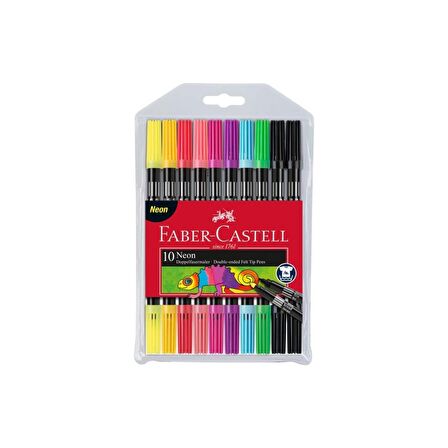 Faber-Castell Keçeli Boya Kalemi Neon Çift Taraflı 10 Renk 15 11 09