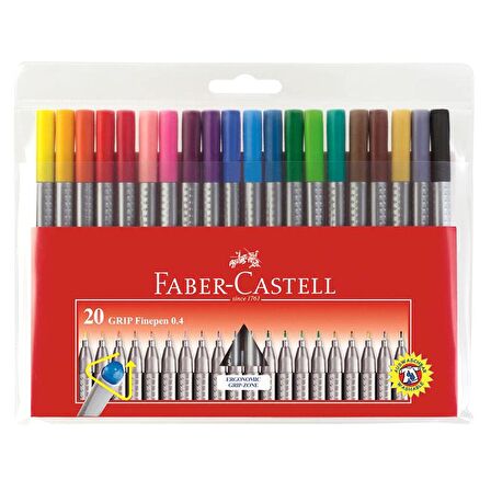 Faber-Castell Grip Finepen Keçe Uç 0.4mm 20'li Poşet