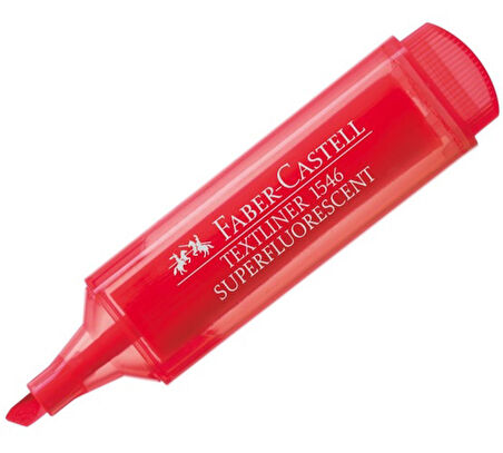 Faber Castell Fosforlu Kalem Şeffaf Gövde Kırmızı - 3 adet