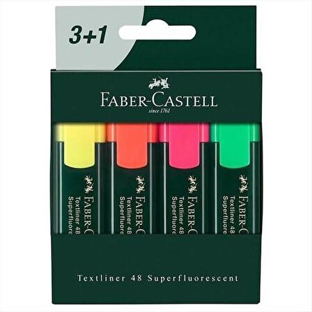 Faber Castell Siyah Gövde 4 Renk 1548 Fosforlu Kalem