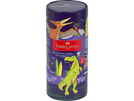 Faber Castell Dino Silindir Kutuda Keçeli Kalem 20 li