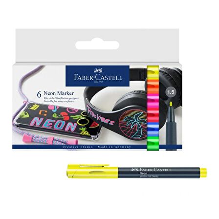 Faber Castell Neon 6 Renk Markör Kalem 1.5mm