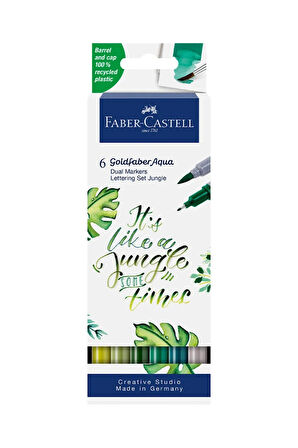 Goldfaber Aqua Çift Uçlu Markör Kaligrafi 6’lı Set – Su Bazlı, Çevre Dostu, Sanatsal Kalemler