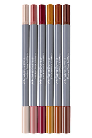 Goldfaber Aqua Çift Uçlu Markör 6’lı Kaligrafi Boho, Fırça ve Fineliner Uç, Kalıcı Mürekkep