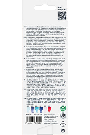 Goldfaber Aqua Çift Uç Markör Kaligrafi 6’lı Seaside, Fırça ve Fineliner, Solmaya Dayanıklı Mürekkep