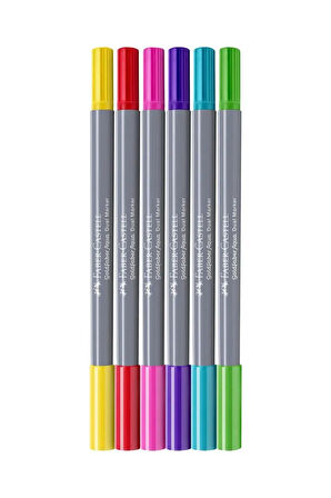Goldfaber Aqua Çift Uçlu Markör 6'lı Candy Set,Su Bazlı,Fırça ve Fineliner Uçlu,Yıkanabilir Mürekkep