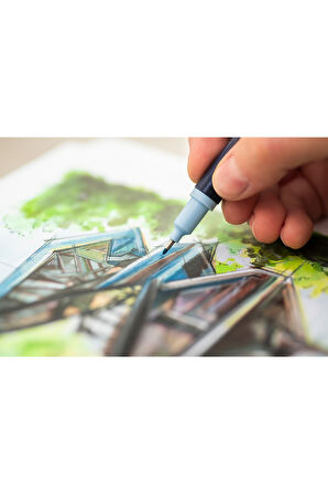 Goldfaber Sketch Marker Seti, Architect, Mimari Projeler İçin, Su Bazlı, Fırça ve Fineliner Uçlu