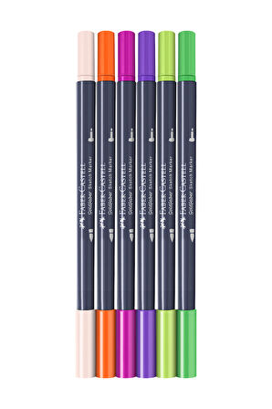 Gofa Sketch Markör Novel 6'lı Set, Çift Fineliner Uçlu, Kalıcı Mürekkep