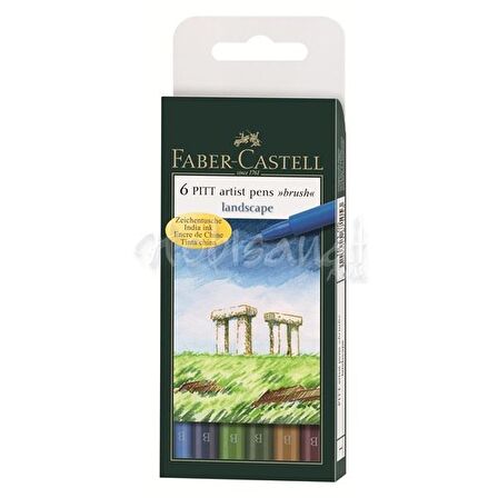 Faber Castell 6 Pitt Artist Pen Fırça Uçlu Çizim Kalemi Landscape