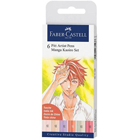 Faber Castell 6 Pitt Artist Pen Manga Kaoiro Set 167168