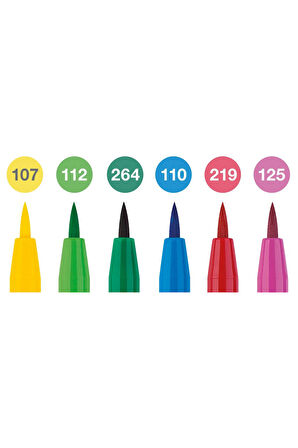 Pitt Artist Pen Fırça Uçlu 6'lı Bahar,Solmaya Dayanıklı,Dağılma Yapmaz,Yüksek Pigmentli