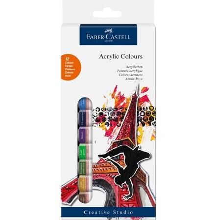 Faber-Castell Akrilik Boya 12  renk 12 ml tüp