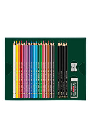 Polychromos & Pitt Graphite Matt 23'lü Hediye Seti, Parlak ve Canlı Renkler