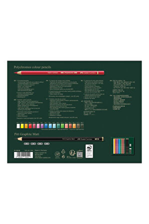 Polychromos & Pitt Graphite Matt 23'lü Hediye Seti, Parlak ve Canlı Renkler