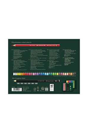 Polychromos & Pitt Graphite Matt 40'lı Hediye Seti, Parlak ve Canlı Renkler