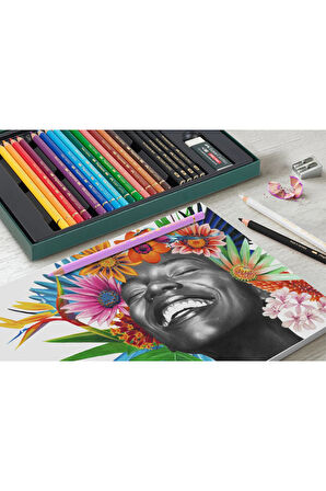 Polychromos & Pitt Graphite Matt 50'li Hediye Seti, Parlak ve Canlı Renkler