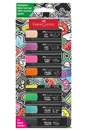 Graffiti Fosforlu Kalem Seti, 8’li, Su Bazlı Mürekkep, 3 Farklı Çizgi Kalınlığı, Dayanıklı Mürekkep