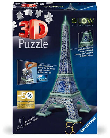Adore Oyuncak Ravensburger Karanlıkta Parlayan 3D Puzzle Eyfel RPB115914