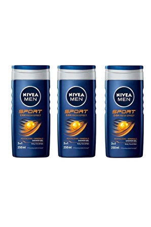 Nivea Duş Jeli Men Sport Clean 250 ml	( 3 Adet )=(250 Ml X 3 Adet =750 Ml )