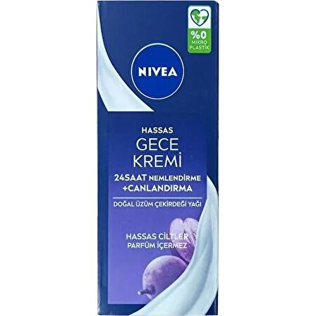 NİVEA NEMLENDİRİCİ GECE KREMİ HASSAS 50 ML