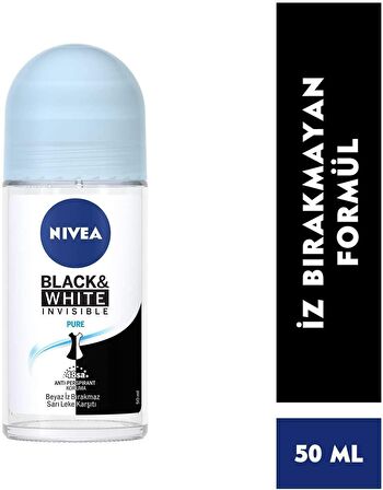 Nivea Deodorant Roll-On Invisible Black&White Pure Kadın 50 Ml