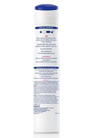 NIVEA Kadın Sprey Deodorant Black&White Invisible Clear 48 Saat Anti-perspirant Koruma 200ml, Ekonomik Boy 