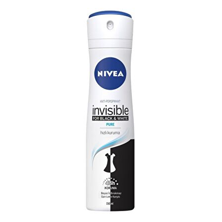 Nivea Deodorant Sprey Invisible Black&White Pure Kadın 150 Ml