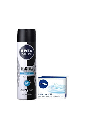 Invisible Black & White Fresh Erkek Deodorant 150 Ml+ Creme Soft Sabun 100 Gr Set