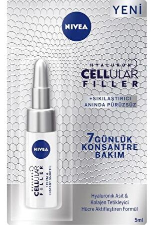 Nivea Cellular Filler Yaşlanma Karşıtı Hyalüronik Asit 30 Yaş + Gece-Gündüz Yüz Serumu 5 ml 