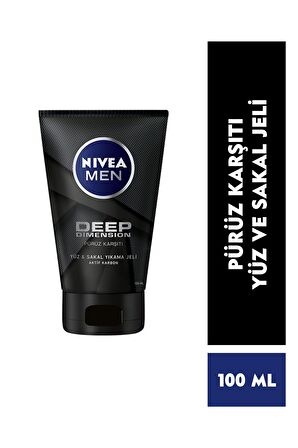 Nivea Men Deep Dimension Pürüz Karşıtı Yüz , Sakal Yıkama Jeli