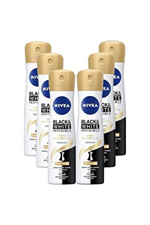 Nivea Kadın Deodorant Black White Invisible İpeksi Pürüzsüzlük 150 ML - 6'lı Avantaj Paketi