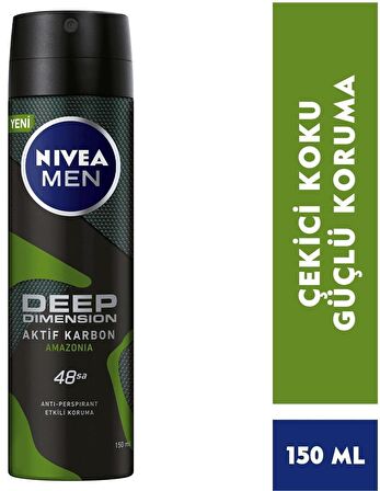 Nivea Deodorant Deep Aktif Karbon Amazonia Erkek 150 Ml