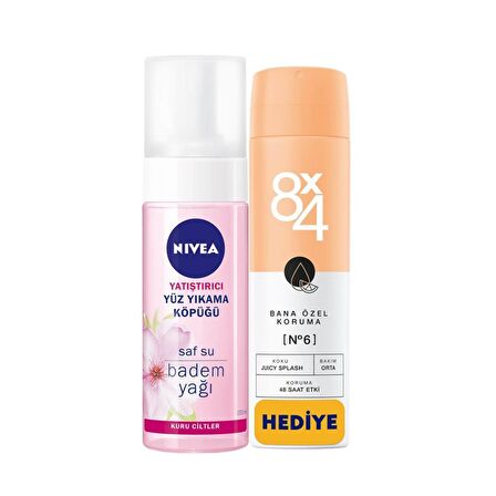 Nivea Kuru Cilt için Temizleyici Yüz Temizleme Köpüğü 150 ml & 8x4 Deodorant 150 ml 