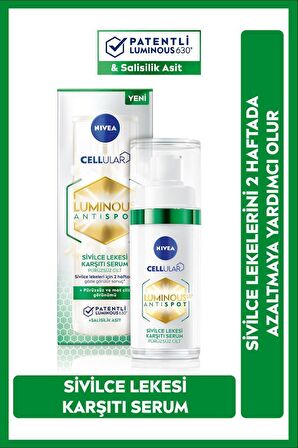 NIVEA Luminous630 Sivilce Lekesi Karşıtı Serum 30 ml, Karma ve Yağlı Ciltler için,Salisilik Asit ve Hyaluronik Asit