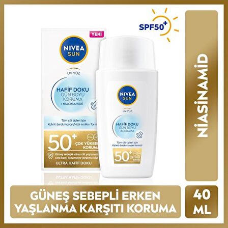 NİVEA SUN YÜZ KREMİ HAFİF DOKU 50+ 40 ML