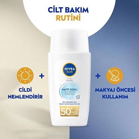 NİVEA SUN YÜZ KREMİ HAFİF DOKU 50+ 40 ML