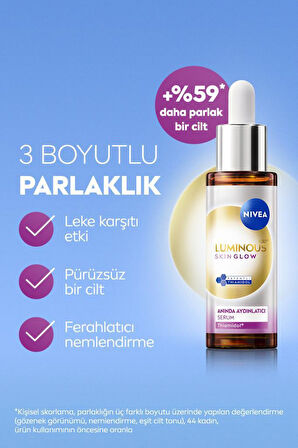 Luminous630 Skin Glow Anında Aydınlatıcı Serum 30ml, Eşit Cilt Tonu, Thiamidol, Niasinamid, AloeVera